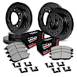 WHVH2-48009 Front and Rear Brake Disc and Pad Kit, Black, Cross-drilled and Slotted, Front - 330 mm, Rear - 356 mm, R1 eLINE Black Rotors with Performance Off-Road/Tow Pads Series