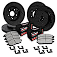WHVH2-54002 Front and Rear Brake Disc and Pad Kit, Black, Cross-drilled and Slotted, Front - 320 mm, Rear - 305 mm, 4WD, R1 eLINE Black Rotors with Performance Off-Road/Tow Pads Series
