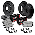 WHVH2-67002 Front and Rear Brake Disc and Pad Kit, Black, Cross-drilled and Slotted, Front - 320 mm, Rear - 330 mm, R1 eLINE Black Rotors with Performance Off-Road/Tow Pads Series