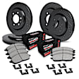WHVH2-76008 Front and Rear Brake Disc and Pad Kit, Black, Cross-drilled and Slotted, Front - 338 mm, Rear - 325 mm, R1 eLINE Black Rotors with Performance Off-Road/Tow Pads Series