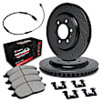 WHVS1-47002 Rear Brake Disc and Pad Kit, Black, Cross-drilled and Slotted, 356 mm, R1 eLINE Black Rotors with Performance Off-Road/Tow Pads Series