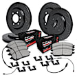 WHVS2-47001 Front and Rear Brake Disc and Pad Kit, Black, Cross-drilled and Slotted, 356 mm, R1 eLINE Black Rotors with Performance Off-Road/Tow Pads Series