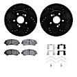 WHWH1-01020 Front Brake Disc and Pad Kit, Black, Cross-drilled and Slotted, 300 mm, Ceramic, R1 eLINE Black Rotors with Ceramic Pads Series