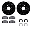 WHWH1-03024 Front Brake Disc and Pad Kit, Black, Cross-drilled and Slotted, 279 mm, Ceramic, R1 eLINE Black Rotors with Ceramic Pads Series