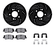 WHWH1-03066 Front Brake Disc and Pad Kit, Black, Cross-drilled and Slotted, 279 mm, Ceramic, R1 eLINE Black Rotors with Ceramic Pads Series