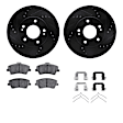 WHWH1-03098 Front Brake Disc and Pad Kit, Black, Cross-drilled and Slotted, 279 mm, Ceramic, R1 eLINE Black Rotors with Ceramic Pads Series
