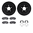 2011 Mitsubishi Outlander - Front Brake Disc and Pad Kit, Black, Cross-drilled and Slotted, 305 mm, Ceramic, 3.0L 6Cyl, R1 eLINE Black Rotors with Ceramic Pads Series