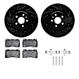 WHWH1-45020 Front Brake Disc and Pad Kit, Black, Cross-drilled and Slotted, 356 mm, Ceramic, R1 eLINE Black Rotors with Ceramic Pads Series