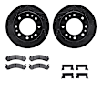WHWH1-46021 Front Brake Disc and Pad Kit, Black, Cross-drilled and Slotted, 330 mm, Ceramic, R1 eLINE Black Rotors with Ceramic Pads Series