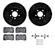 WHWH1-46027 Front Brake Disc and Pad Kit, Black, Cross-drilled and Slotted, 330 mm, Ceramic, R1 eLINE Black Rotors with Ceramic Pads Series