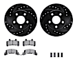 WHWH1-47022 Front Brake Disc and Pad Kit, Black, Cross-drilled and Slotted, 267 mm, Ceramic, R1 eLINE Black Rotors with Ceramic Pads Series