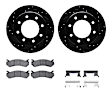 WHWH1-48039 Rear Brake Disc and Pad Kit, Black, Cross-drilled and Slotted, 330 mm, Ceramic, R1 eLINE Black Rotors with Ceramic Pads Series