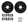 WHWH1-48071 Front Brake Disc and Pad Kit, Black, Cross-drilled and Slotted, 325 mm, Ceramic, R1 eLINE Black Rotors with Ceramic Pads Series