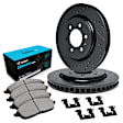WHWH1-48071 Front Brake Disc and Pad Kit, Black, Cross-drilled and Slotted, 325 mm, Ceramic, R1 eLINE Black Rotors with Ceramic Pads Series