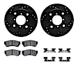 WHWH1-50003 Front Brake Disc and Pad Kit, Black, Cross-drilled and Slotted, 267 mm, Ceramic, R1 eLINE Black Rotors with Ceramic Pads Series