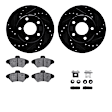 WHWH1-54083 Front Brake Disc and Pad Kit, Black, Cross-drilled and Slotted, 279 mm, Ceramic, R1 eLINE Black Rotors with Ceramic Pads Series
