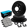 WHWH1-54121 Rear Brake Disc and Pad Kit, Black, Cross-drilled and Slotted, 356 mm, Ceramic, R1 eLINE Black Rotors with Ceramic Pads Series