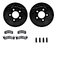 WHWH1-56016 Front Brake Disc and Pad Kit, Black, Cross-drilled and Slotted, 279 mm, Ceramic, R1 eLINE Black Rotors with Ceramic Pads Series