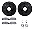 WHWH1-59036 Front Brake Disc and Pad Kit, Black, Cross-drilled and Slotted, 279 mm, Ceramic, R1 eLINE Black Rotors with Ceramic Pads Series