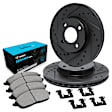 WHWH1-59071 Front Brake Disc and Pad Kit, Black, Cross-drilled and Slotted, 272 mm, Ceramic, R1 eLINE Black Rotors with Ceramic Pads Series