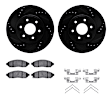 WHWH1-67107 Front Brake Disc and Pad Kit, Black, Cross-drilled and Slotted, 295 mm, Ceramic, R1 eLINE Black Rotors with Ceramic Pads Series