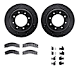 WHWH1-67122 Rear Brake Disc and Pad Kit, Black, Cross-drilled and Slotted, 376 mm, Ceramic, R1 eLINE Black Rotors with Ceramic Pads Series