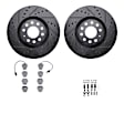 WHWH1-73046 Front Brake Disc and Pad Kit, Black, Cross-drilled and Slotted, 330 mm, Ceramic, R1 eLINE Black Rotors with Ceramic Pads Series