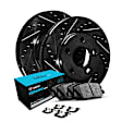 WHWH1-74093 Rear Brake Disc and Pad Kit, Black, Cross-drilled and Slotted, 310 mm, Ceramic, R1 eLINE Black Rotors with Ceramic Pads Series