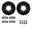 WHWH1-76116 Rear Brake Disc and Pad Kit, Black, Cross-drilled and Slotted, 356 mm, Ceramic, R1 eLINE Black Rotors with Ceramic Pads Series