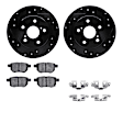 WHWH1-91003 Rear Brake Disc and Pad Kit, Black, Cross-drilled and Slotted, 279 mm, Ceramic, R1 eLINE Black Rotors with Ceramic Pads Series