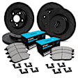 WHWH2-20002 Front and Rear Brake Disc and Pad Kit, Black, Cross-drilled and Slotted, 305 mm, Ceramic, R1 eLINE Black Rotors with Ceramic Pads Series