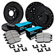 WHWH2-59047 Front and Rear Brake Disc and Pad Kit, Black, Cross-drilled and Slotted, Front - 272 mm, Rear - 267 mm, Ceramic, R1 eLINE Black Rotors with Ceramic Pads Series