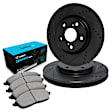 WHWN1-74009 Rear Brake Disc and Pad Kit, Black, Cross-drilled and Slotted, 269 mm, Ceramic, R1 eLINE Black Rotors with Ceramic Pads Series