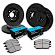 WHWN2-54082 Front and Rear Brake Disc and Pad Kit, Black, Cross-drilled and Slotted, Front - 305 mm, Rear - 320 mm, Ceramic, R1 eLINE Black Rotors with Ceramic Pads Series