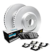 WJTH1-31065 Front Brake Disc and Pad Kit, Geomet Coated, Plain Surface, 348 mm, Ceramic, R1 GEO-Carbon Rotors with European Ceramic Pads Series