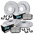 WJTH2-31009 Front and Rear Brake Disc and Pad Kit, Geomet Coated, Plain Surface, Front - 356 mm, Rear - 330 mm, Ceramic, R1 GEO-Carbon Rotors with European Ceramic Pads Series