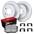 WJUH1-74013 Rear Brake Disc and Pad Kit, Geomet Coated, Plain Surface, 254 mm, OE Replacement, R1 GEO-Carbon Rotors with Optimum OEp Pads Series