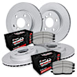 WJVN2-45001 Front and Rear Brake Disc and Pad Kit, Geomet Coated, Plain Surface, Front - 356 mm, Rear - 365 mm, R1 GEO-Carbon Blank Rotors with Performance Off-Road/Tow Series