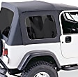 1986 Jeep CJ7 - Complete Series, Soft Top, Black diamond, With Frame (Frame Included), For Use With Full Steel Doors, With Tinted Windows, Vinyl Coated Polyester and Cotton