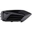Front, Driver Side, Outer Fog Light Cover, Textured, With Glossy Black Trim