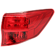 Passenger Side, Outer Tail Light, with Bulb, Halogen, Red Lens, Base Model