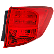 Passenger Side, Outer Tail Light, with Bulb, Halogen, Red Lens, Base Model, CAPA Certified