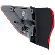 Passenger Side, Outer Tail Light, with Bulb, Halogen, Red Lens, Base Model, CAPA Certified