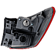 Driver Side, Outer Tail Light, with Bulb, Halogen, Red Lens, Base Model, CAPA Certified