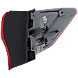 Driver Side, Outer Tail Light, with Bulb, Halogen, Red Lens, Base Model, CAPA Certified