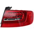 Passenger Side, Outer Tail Light, with Bulb, LED, Red Lens, CAPA CERTIFIED