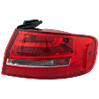 Passenger Side, Outer Tail Light, with Bulb, Halogen, Clear and Red Lens