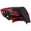 Passenger Side, Outer Tail Light, with Bulb, Halogen, Clear and Red Lens