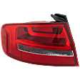 Driver Side, Outer Tail Light, with Bulb, Halogen, Clear and Red Lens