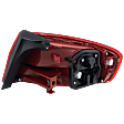 Driver Side, Outer Tail Light, with Bulb, Halogen, Clear and Red Lens